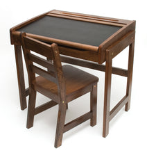 Load image into Gallery viewer, Kids Chalkboard Desk & Chair, Walnut Finish