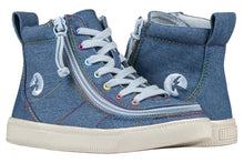 Load image into Gallery viewer, Kids' Denim Rainbow Thread Billy Classic Lace Highs