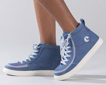 Load image into Gallery viewer, Kids' Denim Rainbow Thread Billy Classic Lace Highs