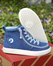 Load image into Gallery viewer, Kids' Denim Rainbow Thread Billy Classic Lace Highs