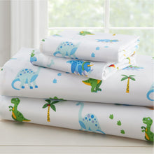 Load image into Gallery viewer, Dinosaur Land 100% Organic Cotton Flannel Sheet Set