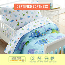 Load image into Gallery viewer, Dinosaur Land 100% Organic Cotton Flannel Sheet Set