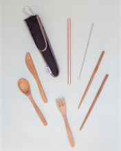 Load image into Gallery viewer, Reusable Utensil Kit - Stainless Steel Straw
