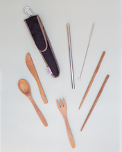 Load image into Gallery viewer, Reusable Utensil Kit - Stainless Steel Straw