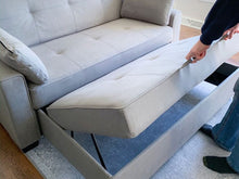 Load image into Gallery viewer, Eco Sofa Bed Upholstered Natural Fiber Couch Non Toxic Slate