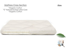 Load image into Gallery viewer, Hush-a-Bye 2" Latex & Organic Cotton Crib Mattress