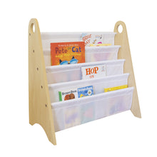 Load image into Gallery viewer, Modern Sling Bookshelf - Natural with White Canvas