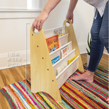 Load image into Gallery viewer, Modern Sling Bookshelf - Natural with White Canvas