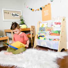 Load image into Gallery viewer, Modern Sling Bookshelf - Natural with White Canvas