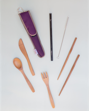 Load image into Gallery viewer, Reusable Utensil Kit - Stainless Steel Straw