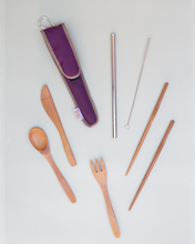 Load image into Gallery viewer, Reusable Utensil Kit - Stainless Steel Straw