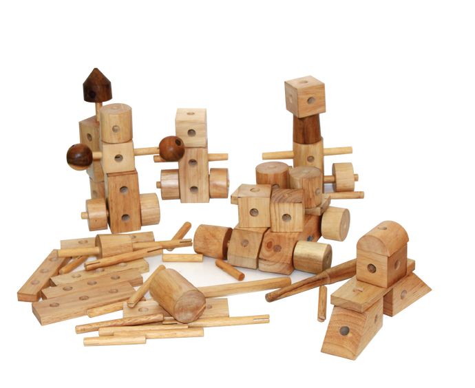 Natural Wood Construction Set