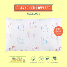 Load image into Gallery viewer, Unicorn 100% Organic Cotton Flannel Pillow Case