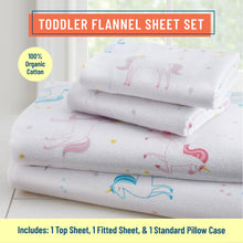 Load image into Gallery viewer, Unicorn 100% Organic Cotton Flannel Sheet Set
