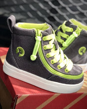 Load image into Gallery viewer, Toddler Charcoal & Acid Green Billy Classic Lace Highs