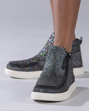 Load image into Gallery viewer, Kids' Black Glitter Billy Mid Tops