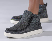 Load image into Gallery viewer, Kids' Black Glitter Billy Mid Tops