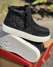 Load image into Gallery viewer, Kids' Black Glitter Billy Mid Tops