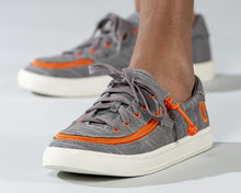 Load image into Gallery viewer, Kids' Grey & Orange Billy Classic Lace Lows