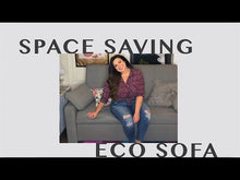 Load and play video in Gallery viewer, Eco Sofa Bed Upholstered Natural Fiber Couch Non Toxic Slate