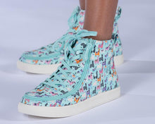 Load image into Gallery viewer, Kids' Mint Llamas Billy Classic Lace Highs