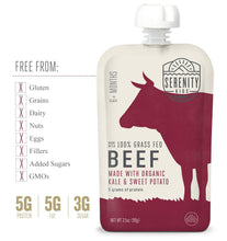 Load image into Gallery viewer, Grass Fed Beef with Organic Kale &amp; Sweet Potatoes Baby Food
