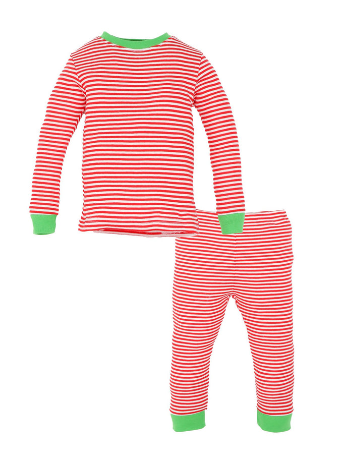 Baby And Kid Long Johns - Holiday Candy Cane Stripe