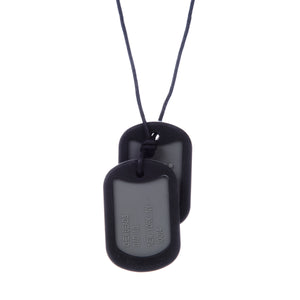 Chewbeads Dog Tag Teething Necklace - Black