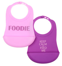 Load image into Gallery viewer, CB EAT by Chewbeads Baby 100% Silicone Bib with Crumb Catcher (2-pack)
