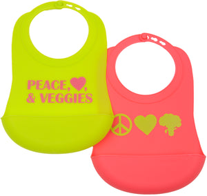 CB EAT by Chewbeads Baby 100% Silicone Bib with Crumb Catcher (2-pack)