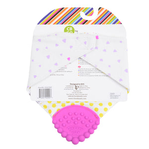 CB GO by Chewbeads Baby Cotton Drool Bib with 100% Silicone Teether