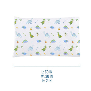 Dinosaur Land 100% Organic Cotton Flannel Pillow Case