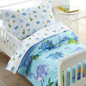 Dinosaur Land 100% Organic Cotton Flannel Toddler Pillow Case