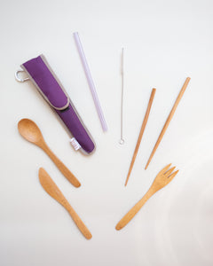 Reusable Utensil Kit - Choose Your Straw Color