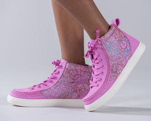 Kids' Pink Printed Billy Classic Lace Highs