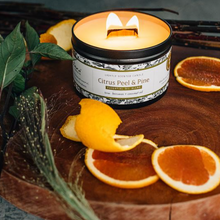 Load image into Gallery viewer, Citrus Peel &amp; Pine Essential Oil Candles
