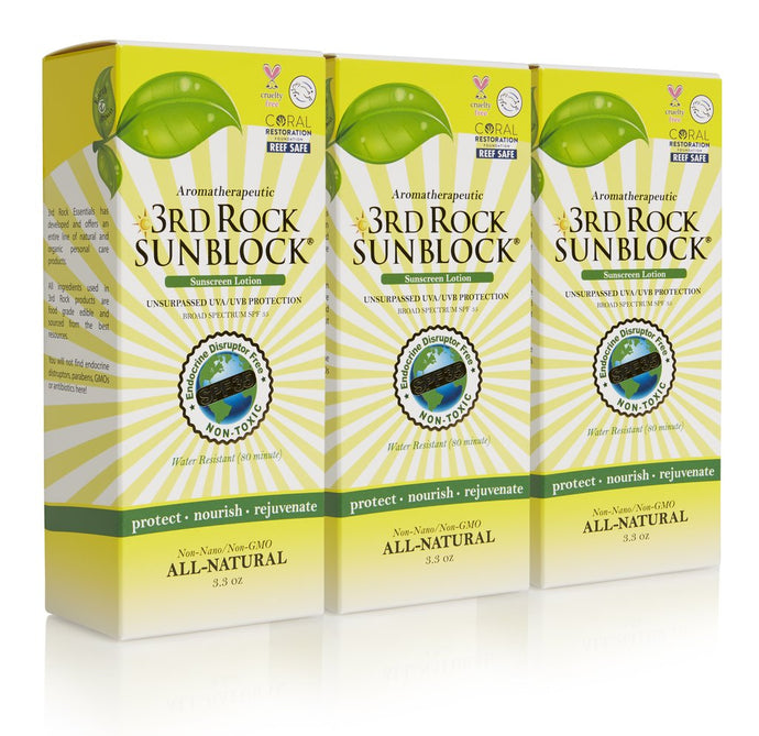3rd Rock Sunblock® Sunscreen Lotion - Aromatherapeutic - Zinc Oxide 35 SPF (3-pack)