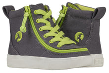 Load image into Gallery viewer, Toddler Charcoal &amp; Acid Green Billy Classic Lace Highs
