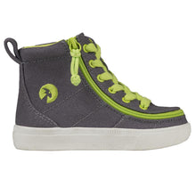 Load image into Gallery viewer, Toddler Charcoal &amp; Acid Green Billy Classic Lace Highs
