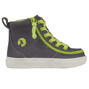 Toddler Charcoal & Acid Green Billy Classic Lace Highs