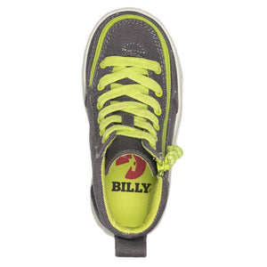 Toddler Charcoal & Acid Green Billy Classic Lace Highs