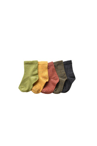 Merino Infant Nature Socks 5-Pack - Harakeke