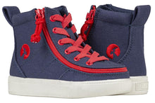 Load image into Gallery viewer, Toddler Navy &amp; Red Billy Classic Lace Highs
